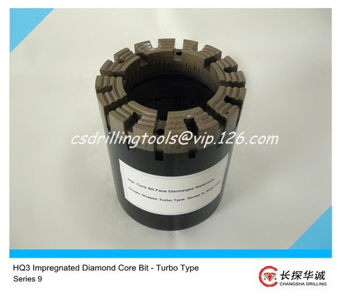 HQ3 Impregnated diamond bit - Turbo Type HQ3 Impregnated diamond bit - Turbo Type
